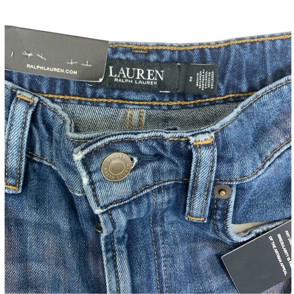 Ralph Lauren High Rise Relaxed Fit Painted Cropped Jeans size 2 (26) - Picture 6 of 7